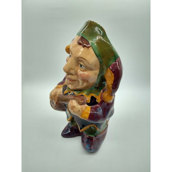 Vintage Staffordshire Jester Jug 7.25” Manor Pottery Toby Character - Picture 8 of 9